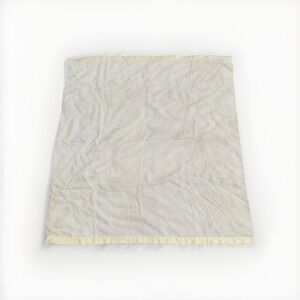 Vintage Faribo Yellow Acrylic Queen Waffle Blanket With Satin Trim 81x70" USA